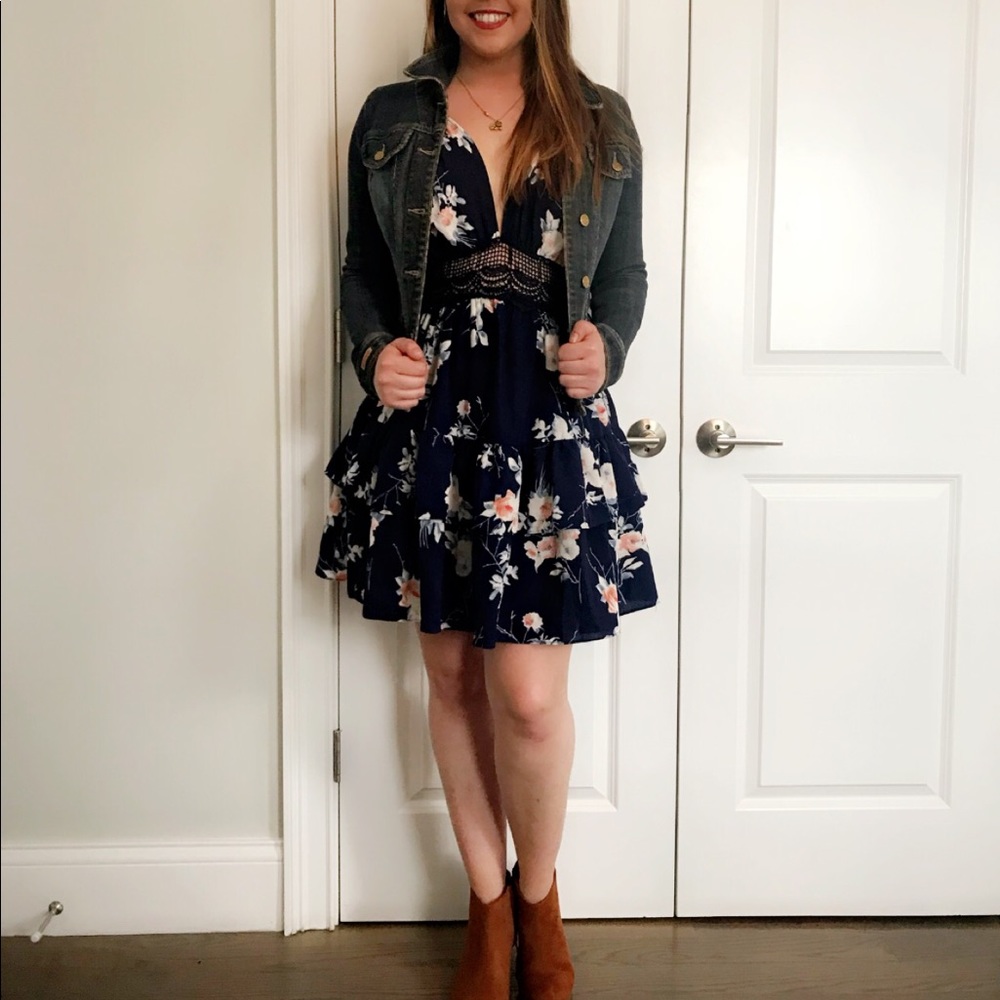 Navy floral sundress